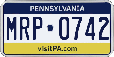 PA license plate MRP0742