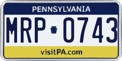 PA license plate MRP0743