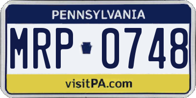 PA license plate MRP0748