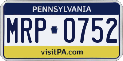 PA license plate MRP0752