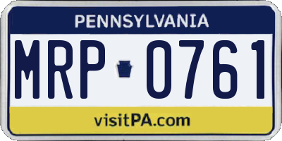 PA license plate MRP0761