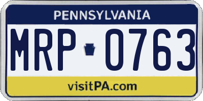 PA license plate MRP0763