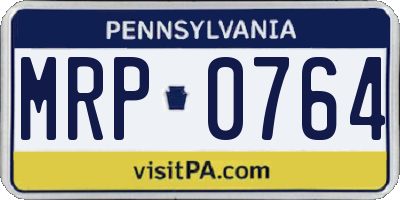 PA license plate MRP0764