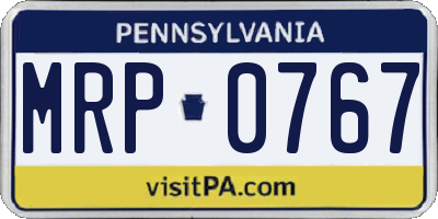 PA license plate MRP0767