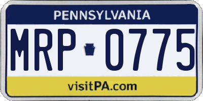 PA license plate MRP0775