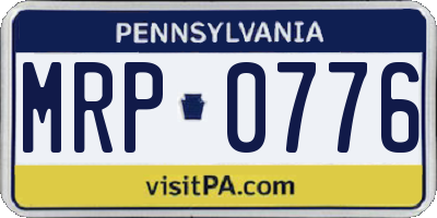 PA license plate MRP0776