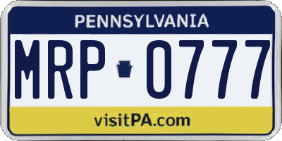 PA license plate MRP0777