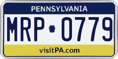 PA license plate MRP0779