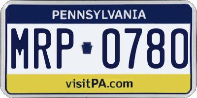PA license plate MRP0780