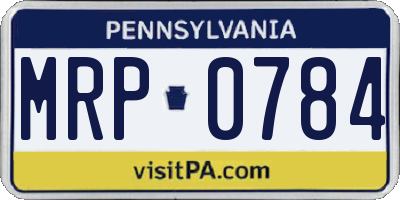 PA license plate MRP0784