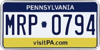 PA license plate MRP0794