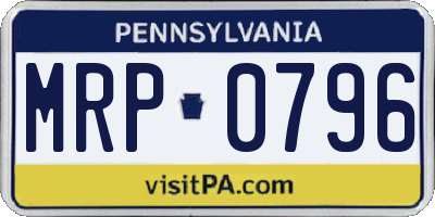 PA license plate MRP0796