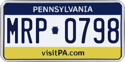 PA license plate MRP0798
