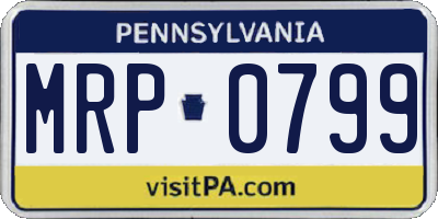 PA license plate MRP0799