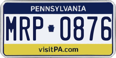 PA license plate MRP0876