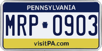 PA license plate MRP0903