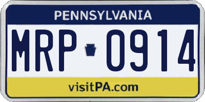 PA license plate MRP0914