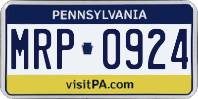 PA license plate MRP0924