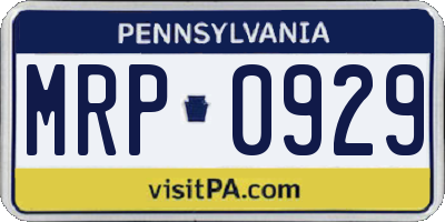 PA license plate MRP0929