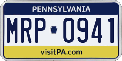 PA license plate MRP0941
