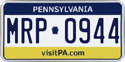 PA license plate MRP0944