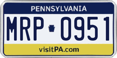 PA license plate MRP0951