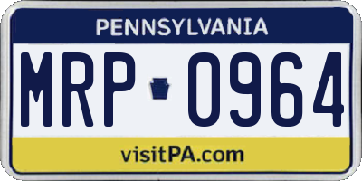 PA license plate MRP0964