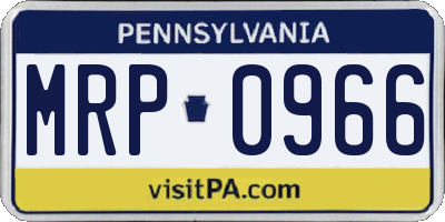 PA license plate MRP0966