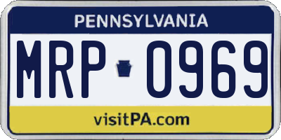 PA license plate MRP0969