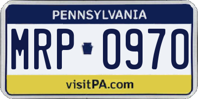PA license plate MRP0970
