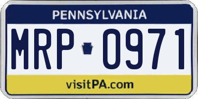 PA license plate MRP0971