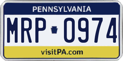 PA license plate MRP0974