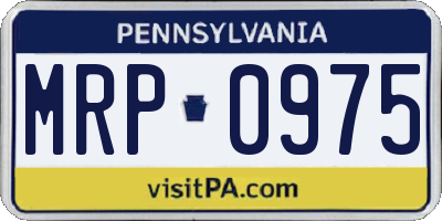 PA license plate MRP0975