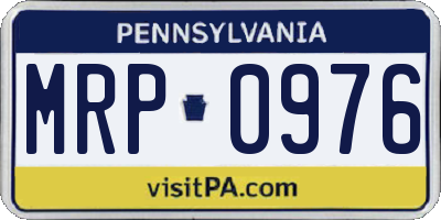 PA license plate MRP0976