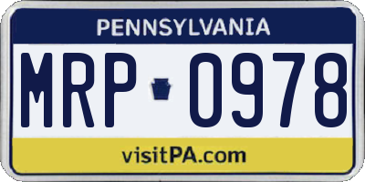 PA license plate MRP0978