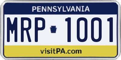 PA license plate MRP1001