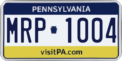 PA license plate MRP1004