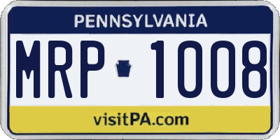 PA license plate MRP1008