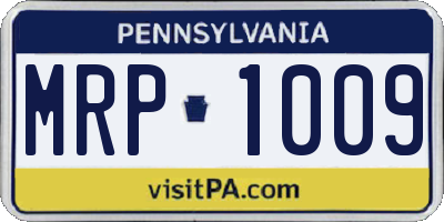 PA license plate MRP1009