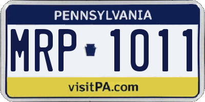 PA license plate MRP1011