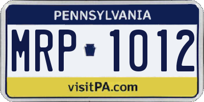 PA license plate MRP1012
