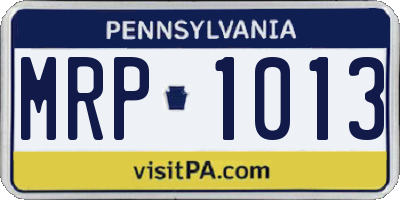 PA license plate MRP1013