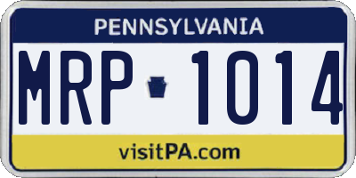 PA license plate MRP1014