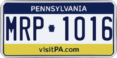 PA license plate MRP1016