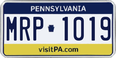 PA license plate MRP1019
