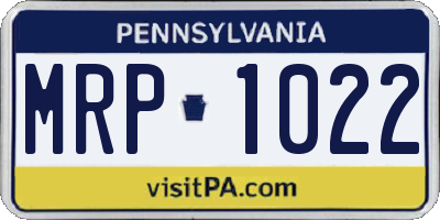 PA license plate MRP1022