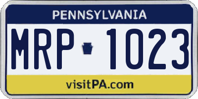 PA license plate MRP1023