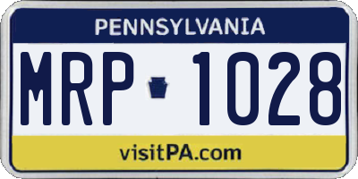 PA license plate MRP1028