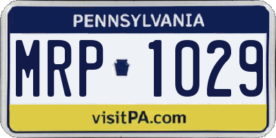 PA license plate MRP1029