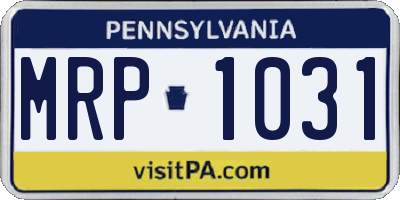 PA license plate MRP1031